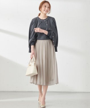 ANY SIS 【前後着用可能】2WAYパフスリーブ カーディガン チャコール