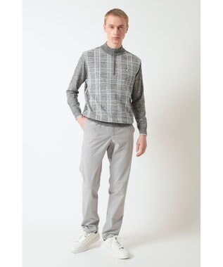 DAKS DAKS GOLF ハーフジップ チェックニット グレー