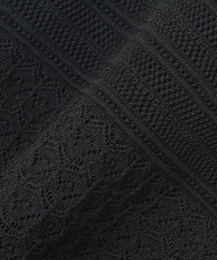 23区 【洗える】リネンコットンドライ ニットフレア スカート ブラック系