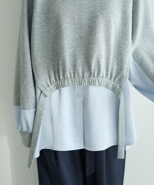 YECCA VECCA シャツレイヤードデザインプルオーバー Gray Mixture