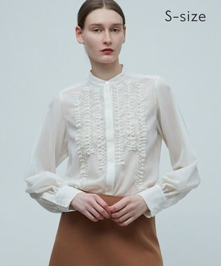 BEIGE， 【S-size】MOYE / フリルブラウス Ecru