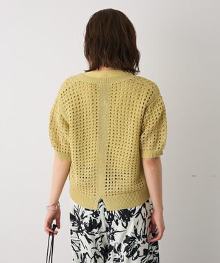 CRAFT STANDARD BOUTIQUE ハーフスリーブメッシュニットカーディガン Light Green