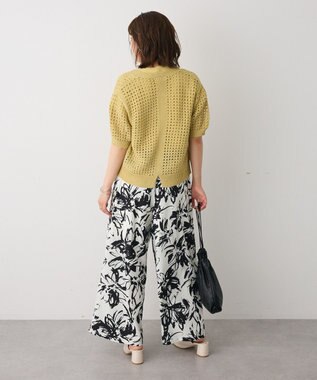 CRAFT STANDARD BOUTIQUE ハーフスリーブメッシュニットカーディガン Light Green