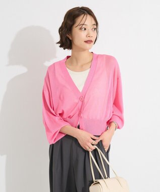 CRAFT STANDARD BOUTIQUE シアーニットカーディガン Pink
