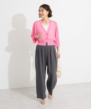 CRAFT STANDARD BOUTIQUE シアーニットカーディガン Pink