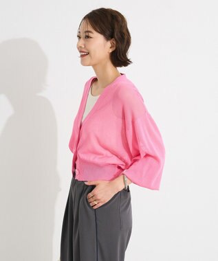 CRAFT STANDARD BOUTIQUE シアーニットカーディガン Pink