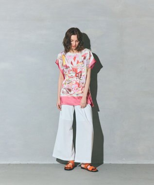 GRACE CONTINENTAL スカーフポンチョトップ ピンク