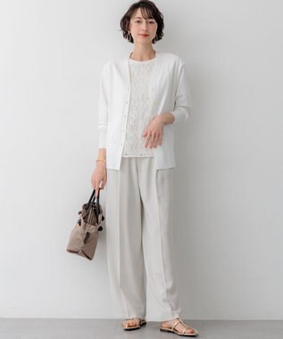 23区 S 【先行予約】レーヨンポリエステルストレッチ Vネック カーディガン ホワイト系