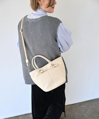 Hekhèr Le Style de Vie 【日本製 / 2WAY】シュリンクレザー ノットハンドバッグ ホワイト