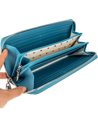 tsumori chisato CARRY ラックスtcネーム ラウンドファスナー長財布 ブルー