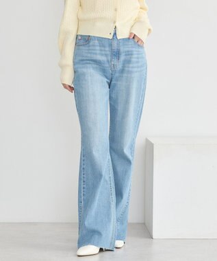 earth music&ecology セルフカットフレアデニムパンツ