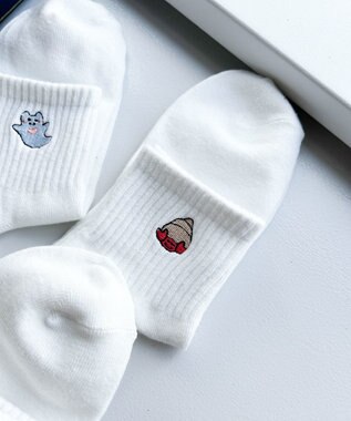 WEGO シーアニマル刺繍アンクルソックス 柄2