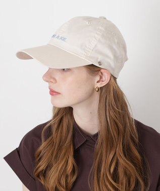 MOONBAT PAUL&JOE ACCESSOIRES(ポール&ジョー）ロゴ入り 深キャップ 帽子 ネコチャーム付 UVカット ホワイト