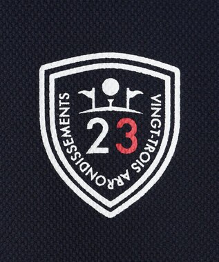 23区GOLF 【MEN】【WEB&一部店舗限定】ハニカムカノコ 半そでポロシャツ ネイビー系