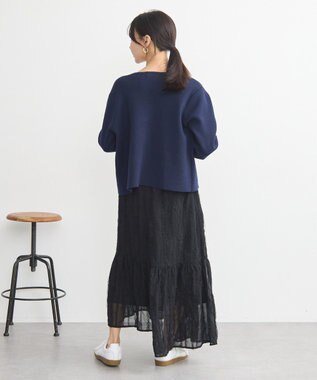 earth music&ecology スポンディッシュポケット付きカーディガン Navy