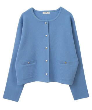 earth music&ecology スポンディッシュポケット付きカーディガン Blue