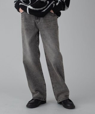 WEGO 【ユニセックス着用ITEM/ウエスト調整可】ストレートデニムパンツ
