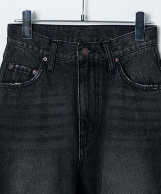 WEGO セミフレアデニムパンツ ブラック中濃色