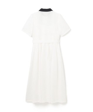 GRACE CONTINENTAL シアーチェックシャツワンピース ホワイト