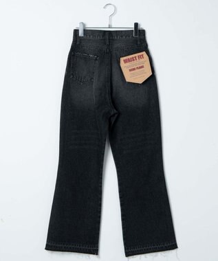 WEGO セミフレアデニムパンツ ブラック中濃色