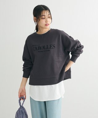 Green Parks 裏起毛フロッキーロゴプルオーバー Dark Gray