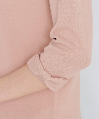 Tiaclasse L 【洗える】ミラノリブ編みが大人上品なリボンニットカーディガン ピンク