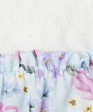 ANY KIDS オン・オフショルダー チューリップ ワンピース サックスブルー系