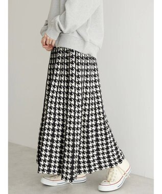 AMERICAN HOLIC ニットプリーツライクチェックスカート Hounds Tooth