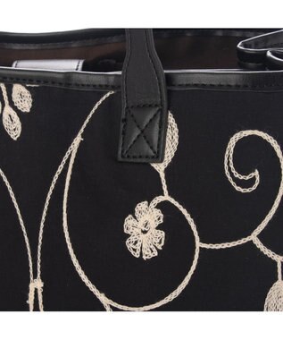 UNBILLION cachecache 刺繍パーテーショントートバッグ ブラック
