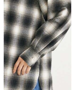 Green Parks ネルチェックシャツ Black