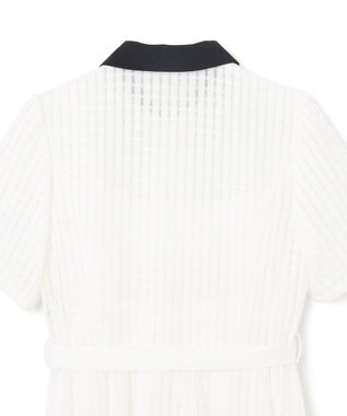 GRACE CONTINENTAL シアーチェックシャツワンピース ホワイト