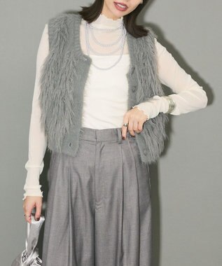 Green Parks フェザーニットベスト Gray