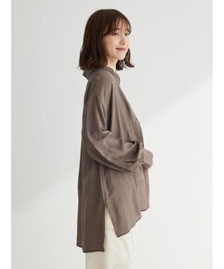 Green Parks レギュラー前後差シアーシャツ Brown