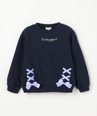 ANY KIDS 裾レースアップトレーナー ネイビー