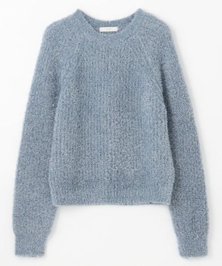 ANY カーリーファンシーニット ブルー