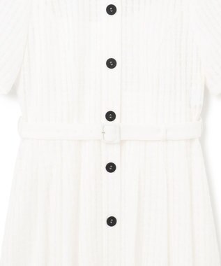 GRACE CONTINENTAL シアーチェックシャツワンピース ホワイト