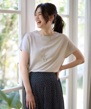 ANY 【接触冷感/UVカット/抗菌防臭/手洗い可/アンチピリング】ファンクションフレンチスリーブニット