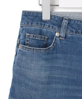 ICB ライトストレッチデニム ストレートパンツ ブルーデニム