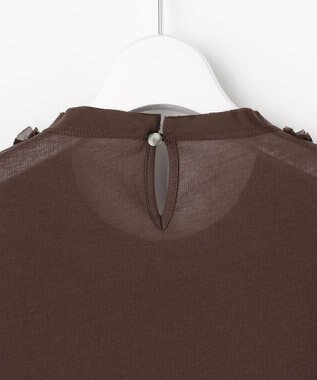 自由区 S シアーフリルジャージー カットソー ダークブラウン