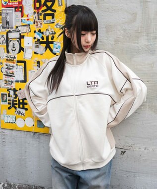 WEGO 【ユニセックス着用ITEM/MLサイズ展開】パイピングトラックジャケット オフホワイト