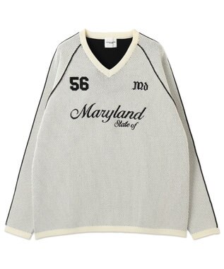 WEGO 【ユニセックス着用ITEM】ゲームロゴメッシュジャガードプルオーバー オフホワイト