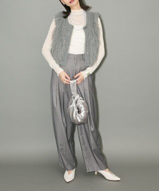 Green Parks フェザーニットベスト Gray