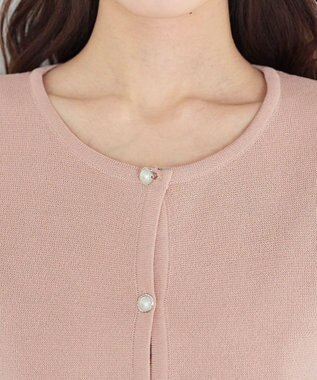 Tiaclasse L 【洗える】ミラノリブ編みが大人上品なリボンニットカーディガン ピンク