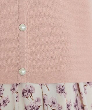 Tiaclasse L 【洗える】ミラノリブ編みが大人上品なリボンニットカーディガン ピンク