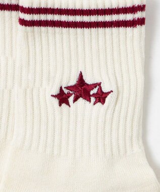 WEGO 底パイルスターラインソックス（14㎝丈） ホワイトアイボリー