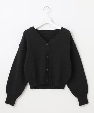 Feroux 【洗える】ポコポコ カーディガン ブラック系