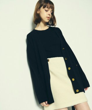 GRACE CONTINENTAL メリノウールニットカーディガン ブラック