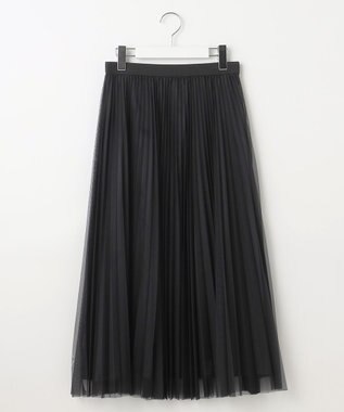 J.PRESS LADIES L 【WEB限定カラーあり・洗える】ハイゲージチュール プリーツ スカート ブラック系