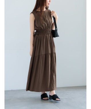 Te chichi ドロストティアードワンピース カーキ