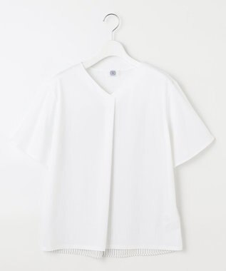 J.PRESS LADIES L 【WEB限定カラーあり・吸水速乾・イージーケア】ブロッキングジャージー カットソー ホワイト系